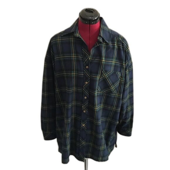 Gianni Bini Shirt Women's Size Medium Plaid Button Down Woven Long Sleeve NWT - Picture 4 of 9